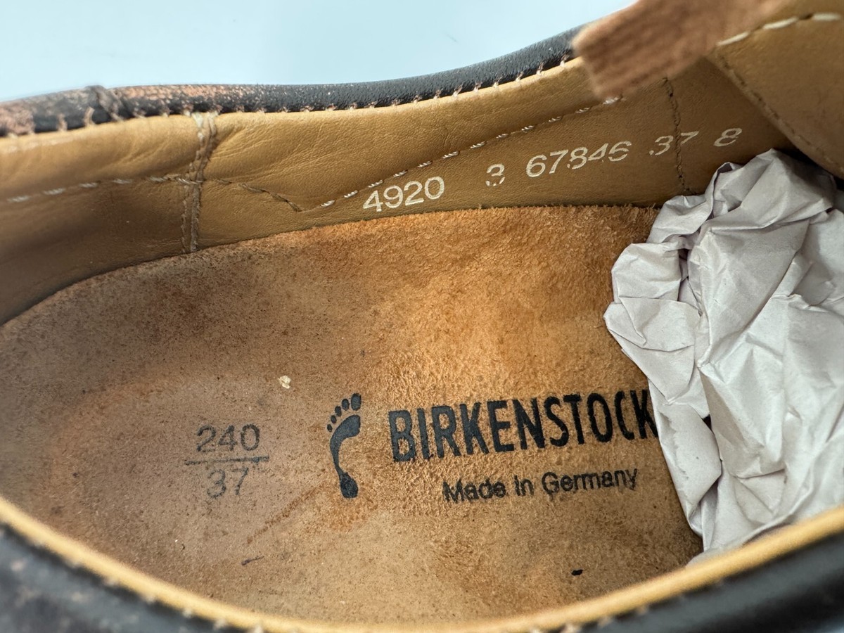 Birkenstock Pasadena Rustic Brown Leather Shoes Lace Up Moc Toe 