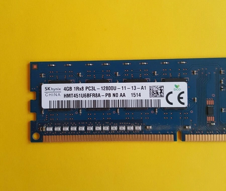 SK Hynix 4GB 1Rx8 PC3L 12800U-11-13-A1 Desktop RAM HMT451U6BFR8A-PB NO AA - Image 2 of 3