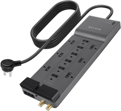 Belkin BE112230-08 12 Outlet Surge Protector Power Strip with 8' Cord Computer