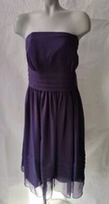 David's Bridal Purple Lapis Strapless Chiffon Gown Dress Size 18 NWT