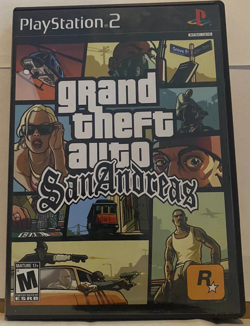 Grand Theft Auto GTA San Andreas PlayStation 2 Complete w/Map