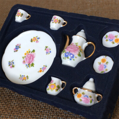 8PC Dollhouse 1/6 Scale Miniatures Ceramics Cups Tea Set Kitchen ...