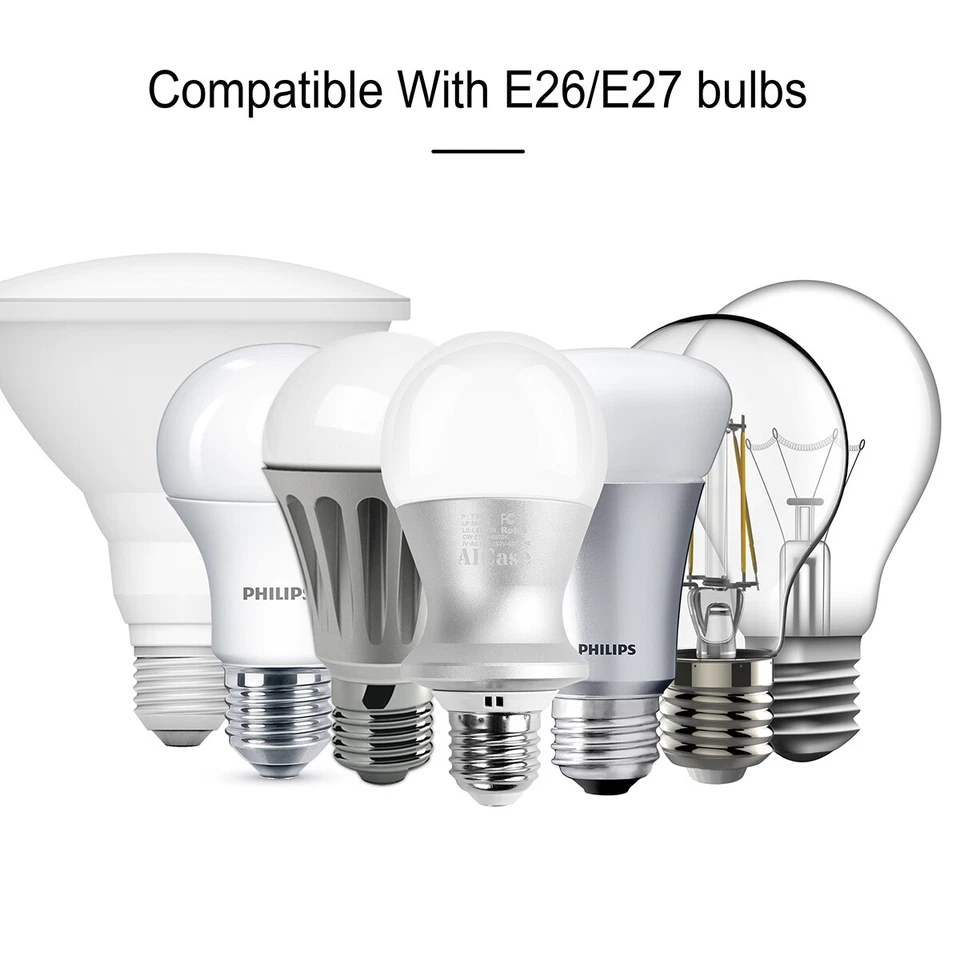 2Pcs Light Lamp Cable Switch E26/E27 Bulb Socket Extension Hanging Pendant 1.8M - Image 4 of 4