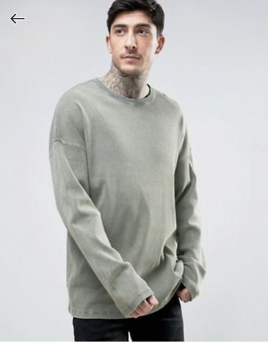 Oversized Long Sleeve Ribbed Shirt 