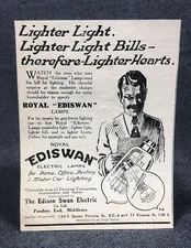 1921 Advertisement Royal Ediswan Electric Lamps Edison Swan Electric Company