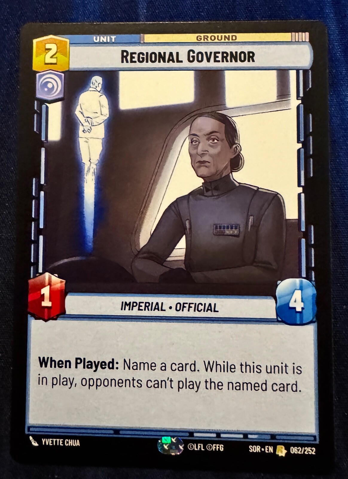 Star Wars Unlimited Spark of Rebellion Regional Governor Rare Card