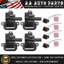 4pcs lgnition Coil & 4 Connector for Pontiac Firebird Chevrolet Corvette UF192