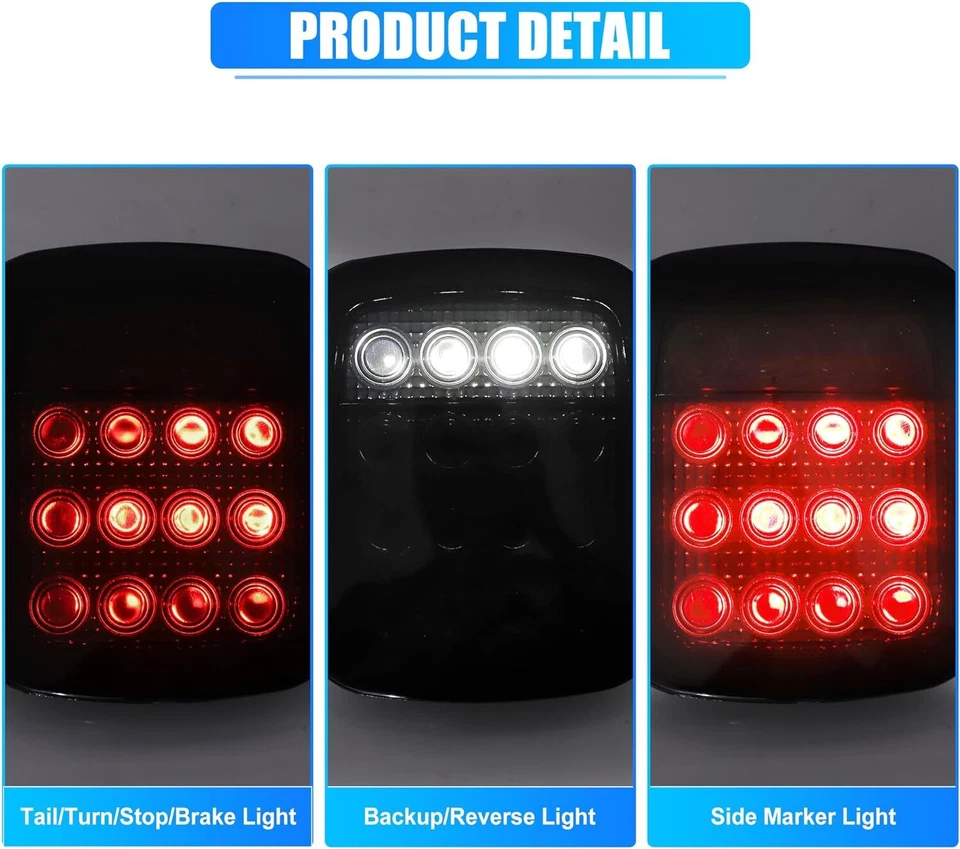Luz trasera ahumada 16 LED parada de freno para Jeep Wrangler YJ TJ CJ universal Foto 4 de 4