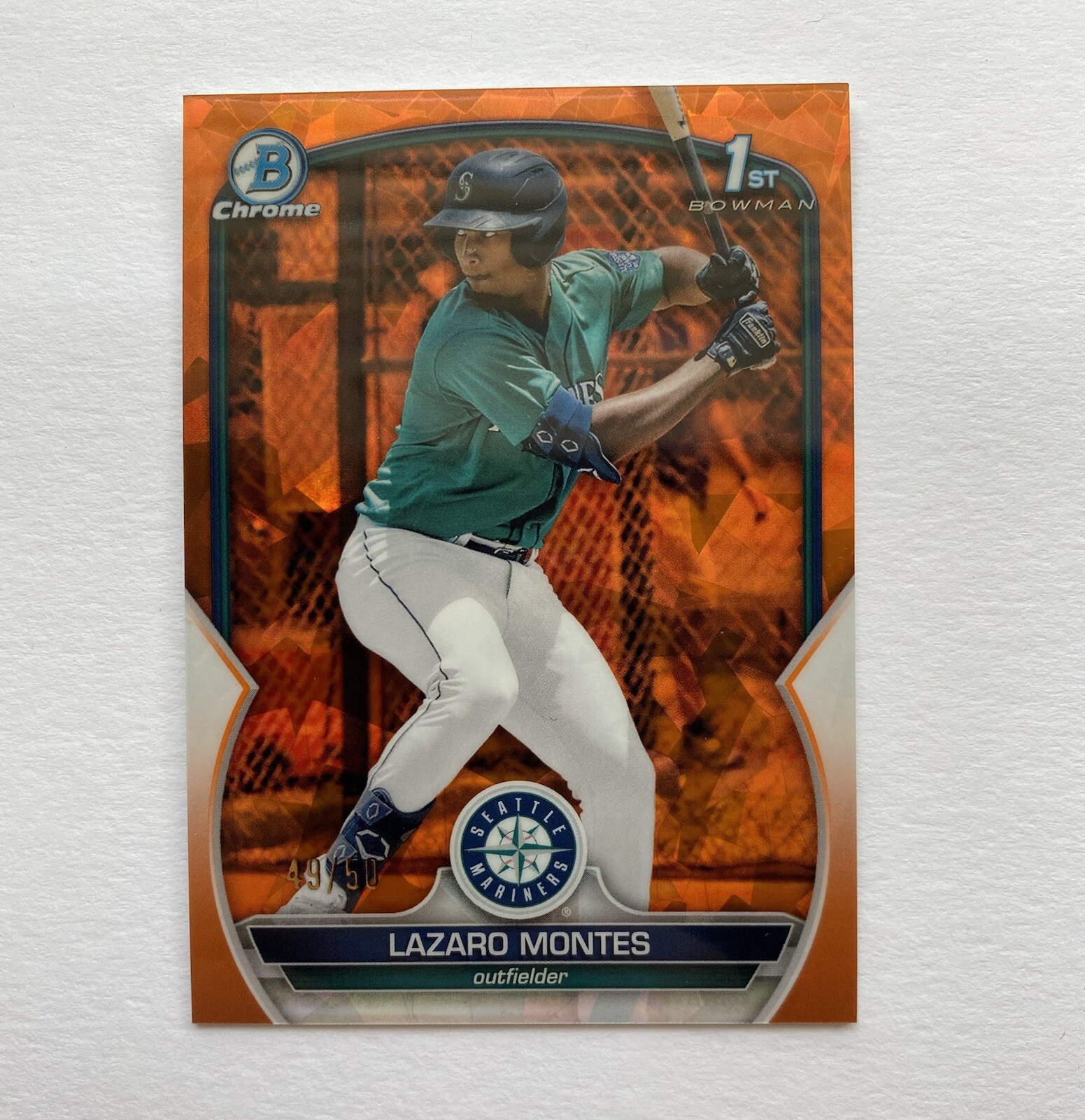 2023 Bowman Sapphire Edition Chrome Orange Refractor Lazaro Montes /50 #BCP-58