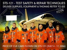 Space Shuttle Mission STS-121 flown artifact presentation