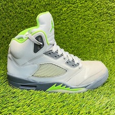Nike Air Jordan 5 Retro Mens Size 7.5 Gray Green Basketball Shoes Sneakers