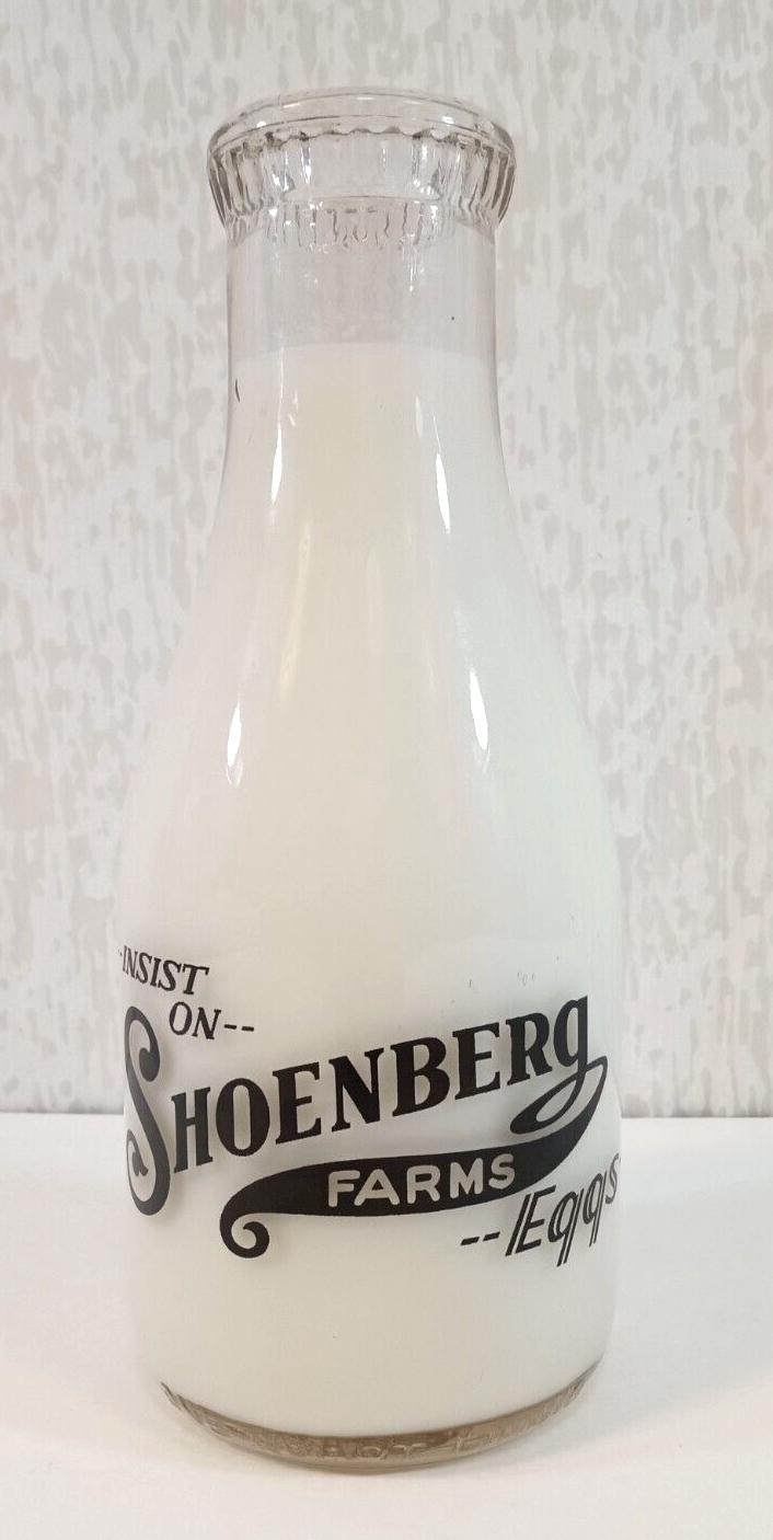 1937 Shoenberg Farms Quart Milk Bottle Denver, CO NICE!! eBay