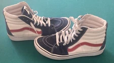 Vans Old Skool High Top Shoes Size 8.5 Men 10 Women Blue & White Great Condition