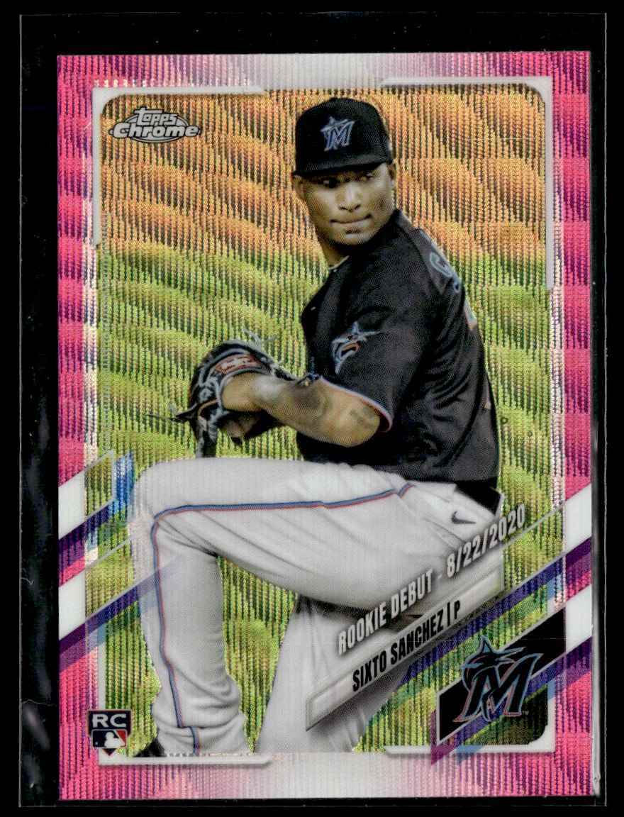 2021 Topps Chrome Update Pink Wave Sixto Sanchez Miami Marlins #USC90