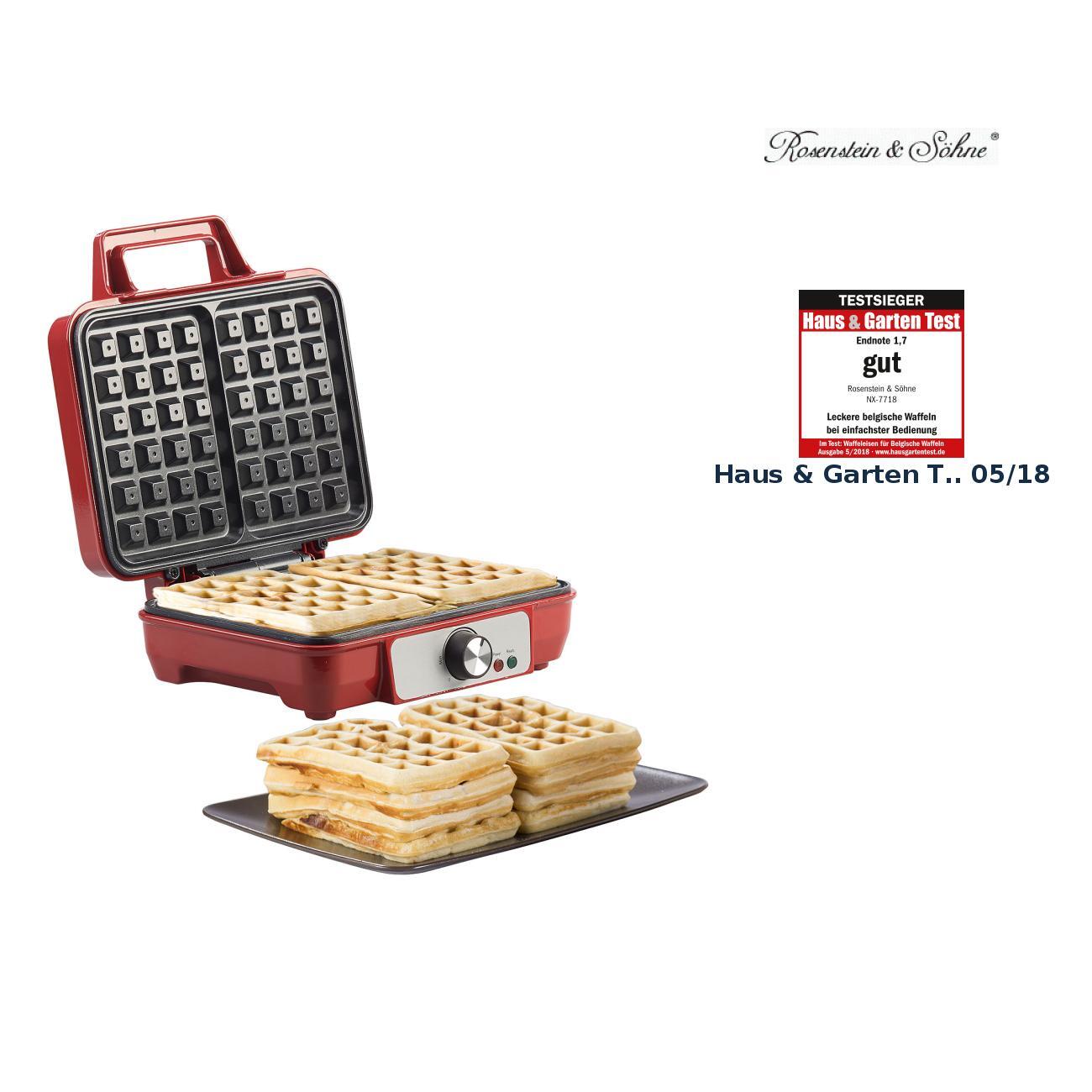 Waffeleisen für belgische Waffeln mit stufenloser Temperatur-Regelung