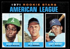 1971 Topps #633 AL Rookie Stars Bobby Brooks Pete Koegel Scott Northey  EX