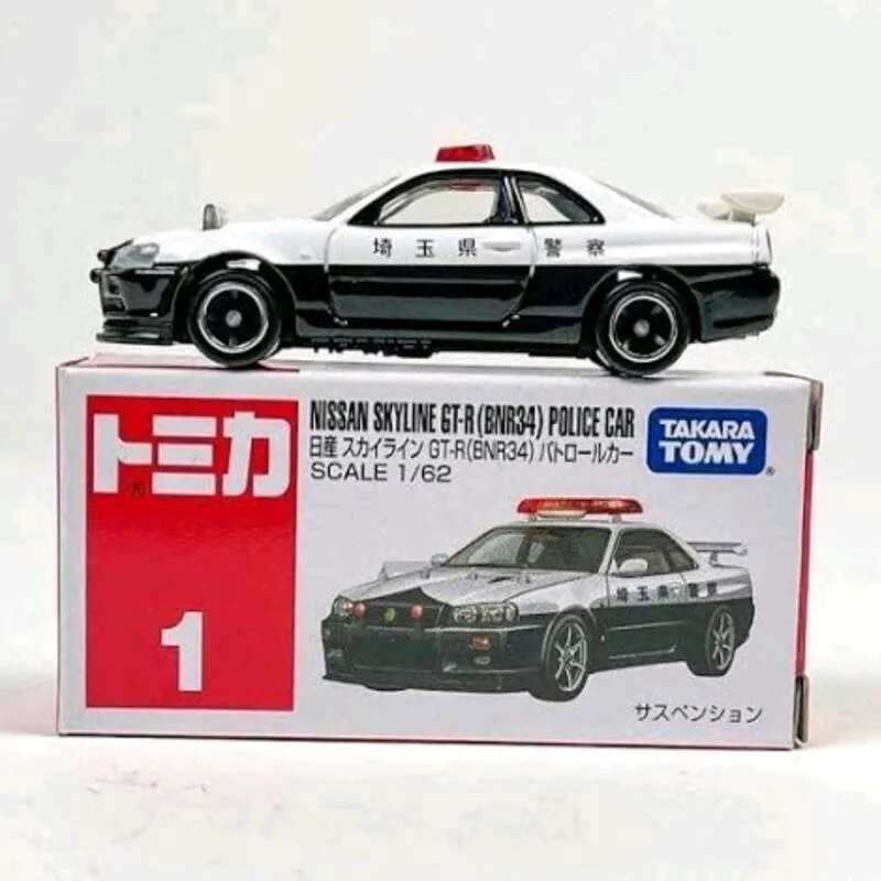 Tomica No.1 Nissan Skyline GT-R R34 Police Car 1/62 Diecast Model by Takara Tomy