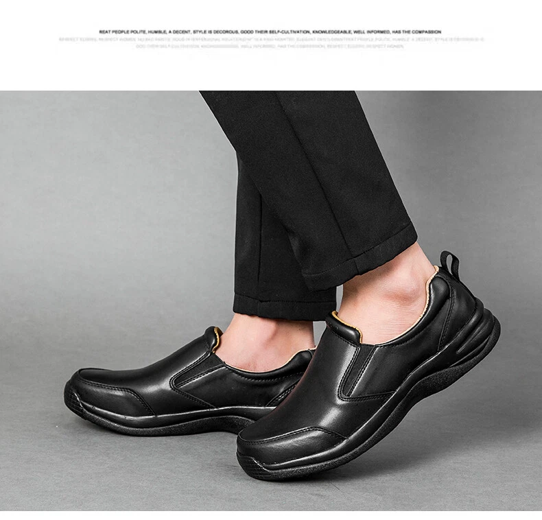 tímido Sobriqueta A menudo hablado Mens Leather Chef Shoes Kitchen Nonslip Oil Water Proof Safety Shoes  Restaurant | eBay