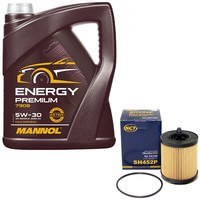MotoröL Set 5W-30 5 Liter + ÖLfilter SH 452 P FüR Chevrolet Captiva Opel Vectra
