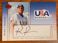 2004-05 USA Baseball National Team Signatures Black #36 Ricky Romero #422/595