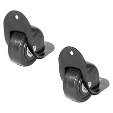 2 x Penn Elcom 50mm Black Recessed Edge Castor with Curved Radius 40kg