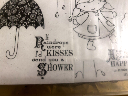 Stampin Up -Rainbow kisses -Umbrella Rain -11 Unmounted Art Imk Stamps - Picture 3 of 10