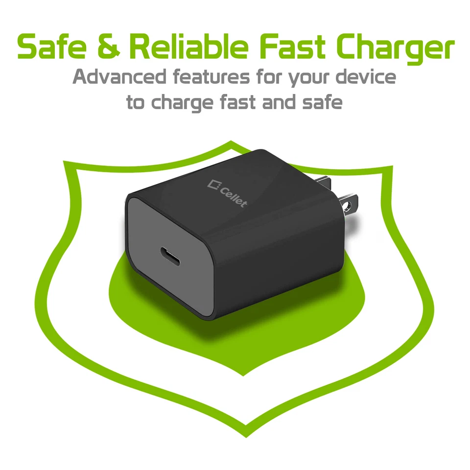 Cellet USB-C Fast Charging Wall Power Adapter Cube For iPhone Samsung Android LG - Image 3 of 4