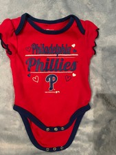 Philadelphia Phillies Red 0-3 Months One Piece by MLB Genuine Merchandise 