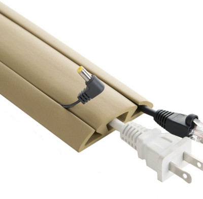 UT Wire 3-Channel Cord Protector & Concealer for Floor - 5FT - Beige