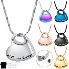 Cremation Jewelry for Ashes - Heart Necklace Memorial Urn Necklace Ashes Holder