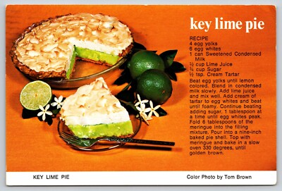 Postcard Florida Key Lime Pie Cooking Baking Food