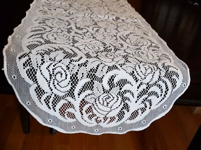 Vintage Lace runner, Doily, dresser scarf table runner lace overlay. See  Option | eBay