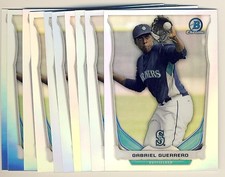 (30) 2014 Bowman Chrome Draft Refractor GABRIEL GUERRERO Rookie LOT Mariners 29