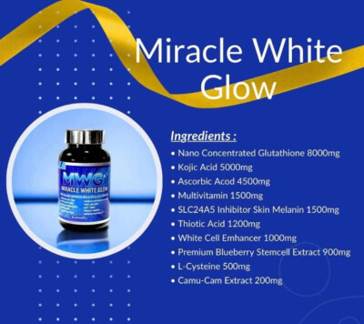 miracle white glutathione capsule Miracle White Glow 50 Capsules Skin Supplement