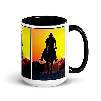 NEW COWBOY SUNSET ''Cowboy riding off into the sunset'' Western Fan Mug 15oz GIFT