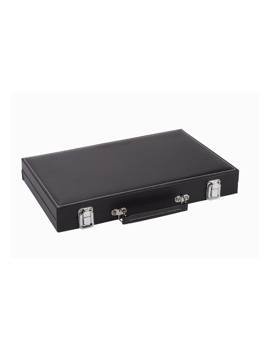 Backgammon velours 36 cm avec jetons aspect nacré et gobelets de jeu