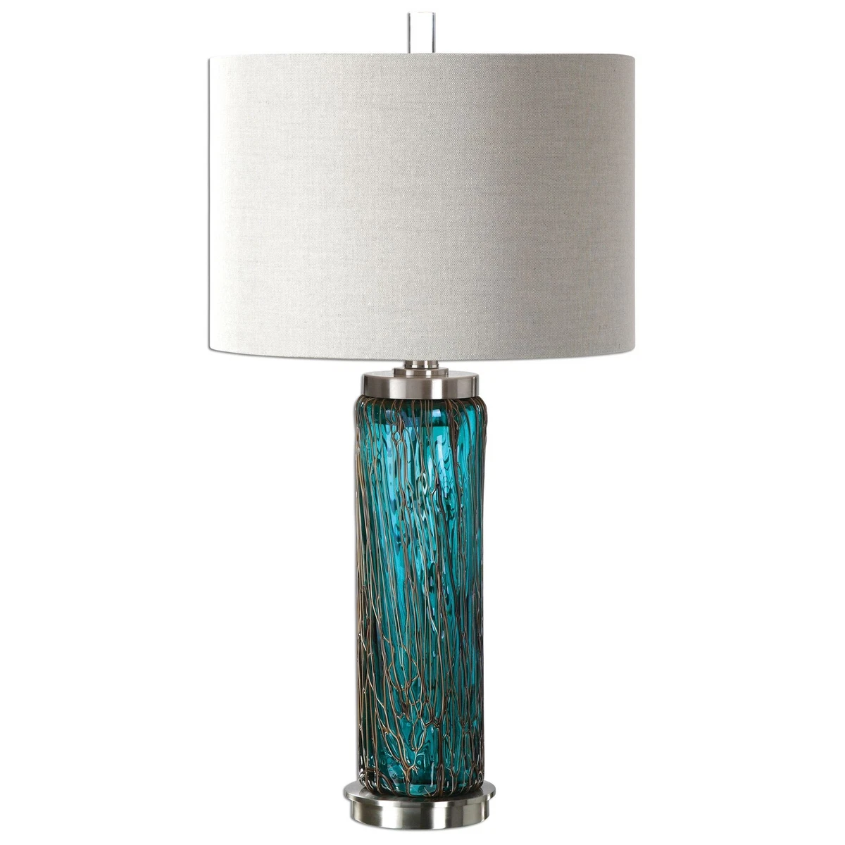 Aqua glass table lamp deals