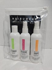 NEW Hairuwear Essential Care Travel Kit Cleanse, Restore, Shape 3.4 fl oz each