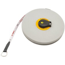 EISCO Tape Measure, 50 Meters, Fiberglass, PVC Covering, Winding Handle