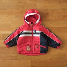 Obermeyer Ski Jacket Kids Red Black I-Grow Insulated Hooded Winter Coat Size 2