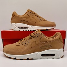 Nike Air Max 90 Premium Lino Marrón Vela Blanco Tenis HJ3153-200 Hombres Talla NUEVO