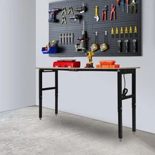 110v Heavy-duty Work Table Adjustable Workbench With Power Outlets For Studios