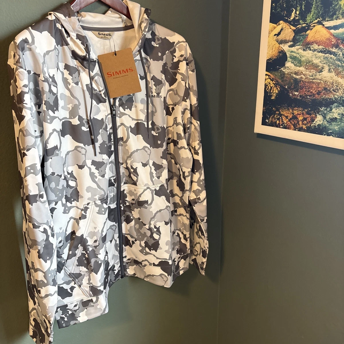 Sweat à capuche Simms Fishing Challenger homme M gris poche kangourou