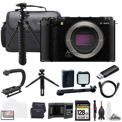 Fujifilm X-M5 Mirrorless Camera (Black) + 128GB +LED Light-ULTIMATE Kit