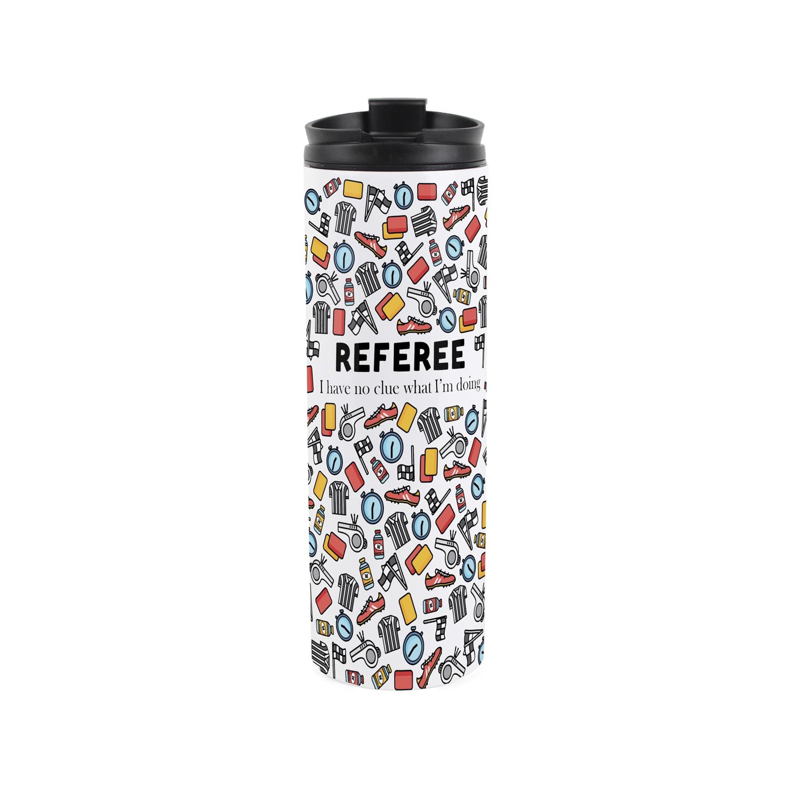 Novelty Referee Travel Flask - Stainless Steel Drinkware Gift for Referees