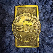 Michelin Bibendum Michelin Man Gold Belt Buckle Tire Theme No. 9365 Made In USA