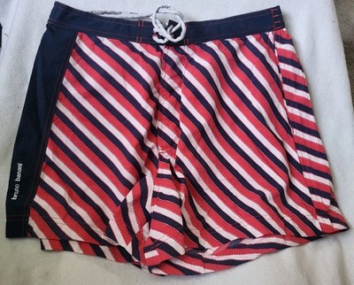 Bruno Banani NauticalMens Swim Short - Red & Navy - Loose Fit - Size M