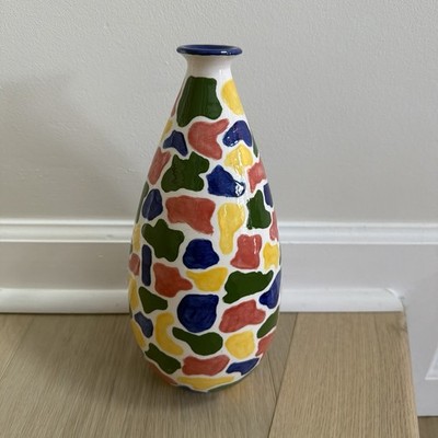 Vintage Bitossi Signed Multicolor Vase Italian Pottery 10  *Has Small Chip*