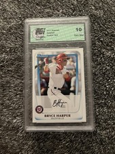 Bowman 2011 Bryce Harper Rookie #BP1 PGI Gem Mint Washington Nationals Card. rookie card picture