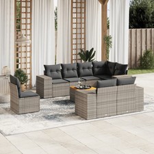 Garden Sofa Set Grey PE rattan Large Modular Garden Sofa Set
